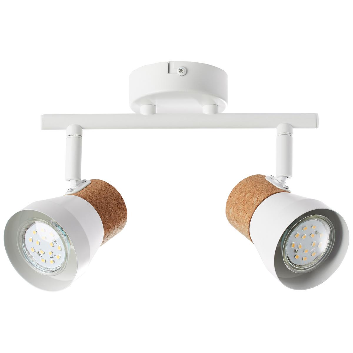 LED SPOT Moka Weiß matt/Braun 8/30/16 cm - Multicolor, Naturmaterialien (8/30/16cm) - Brilliant