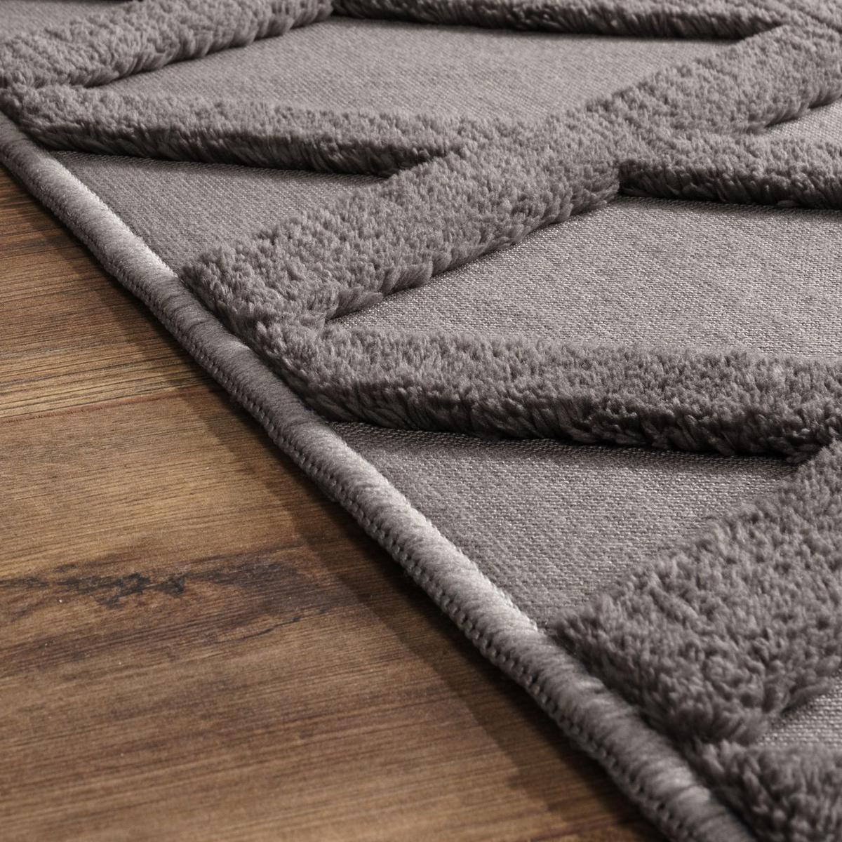 FLACHWEBETEPPICH Skandinavisch Anthrazit 120 x 160 cm - Anthrazit, Kunststoff (120/160cm) - TT Home