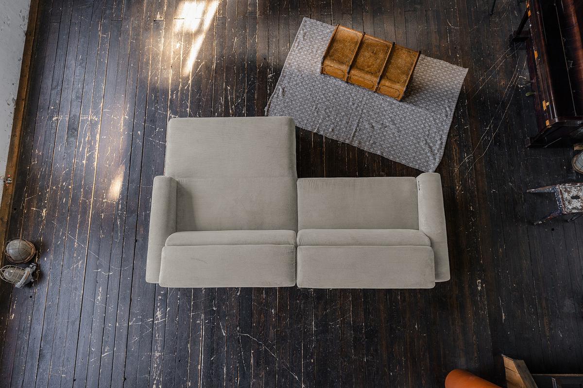 ECKSOFA LAISKA Steingrau Cord - Schwarz/Grau, Textil/Metall (282/177cm) - KAWOLA