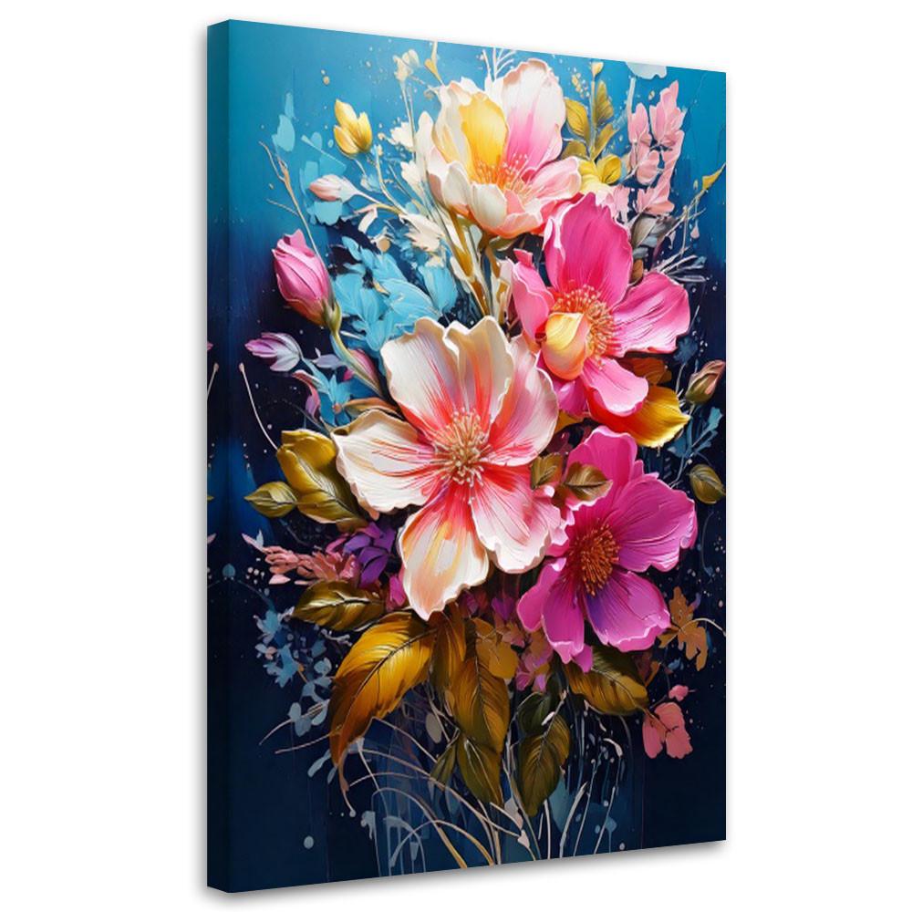 LEINWANDBILD Blumen 70x100cm - Rosa, Textil (70/100cm) - Feeby