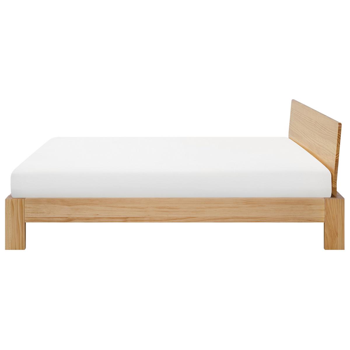 BETT mit Lattenrost 180x200 cm Heller Holzfarbton Royan - Hellbraun, Holz (180/200cm) - Beliani