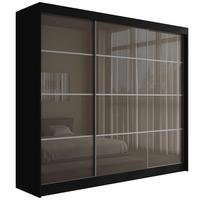 KLEIDERSCHRANK PEKA III - 250 cm - Schwarz|Grau - Schwarz/Grau, Holzwerkstoff (250/215/61cm) - ALTDECOR
