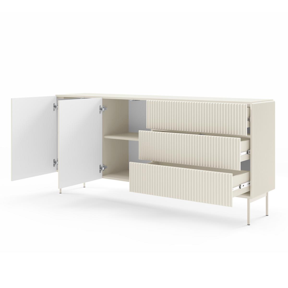 SIDEBOARD TRATTO 177/81,2/39,8cm mit 3 Schubladen 2 Türen Kaschmir - Kaschmir, Holzwerkstoff (177/81.2/39.8cm) - MASSENO