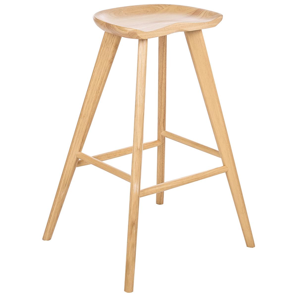 BARHOCKER 2er-Set Hellbraun Cando - Hellbraun, Holz (52/74/45cm) - Beliani