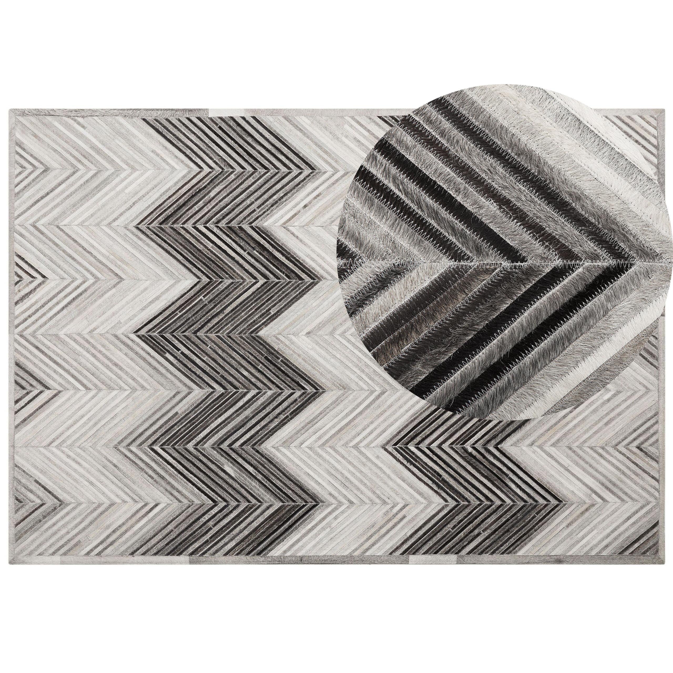 KURZFLOR-TEPPICH Aytepe 230/160 cm - Grau, Fell (160/230cm) - Beliani
