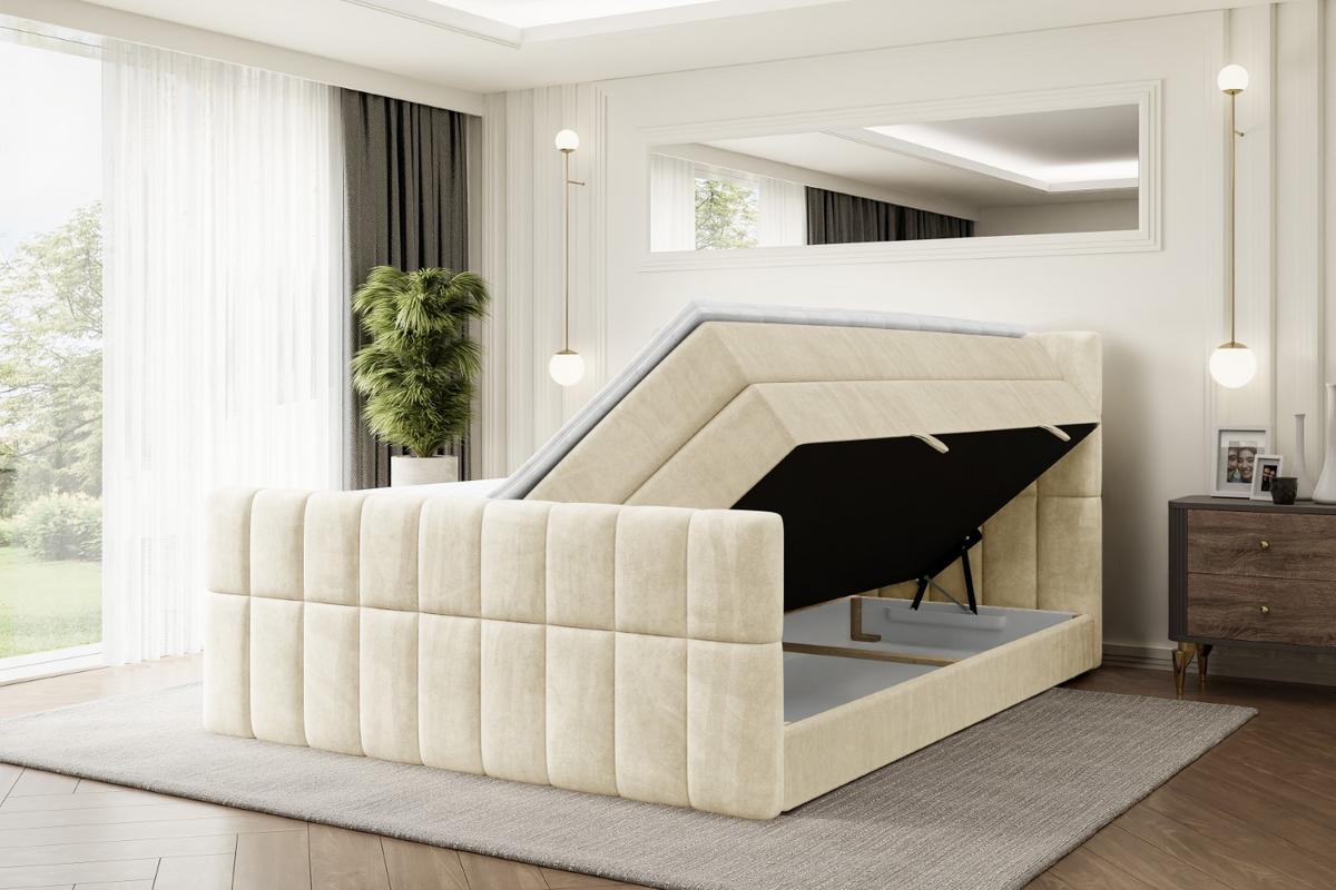 BOXSPRINGBETT MIAMI-Z KING - 140x200 - H3/H4 - Beige - Beige, Holzwerkstoff (140/200cm) - ALTDECOR