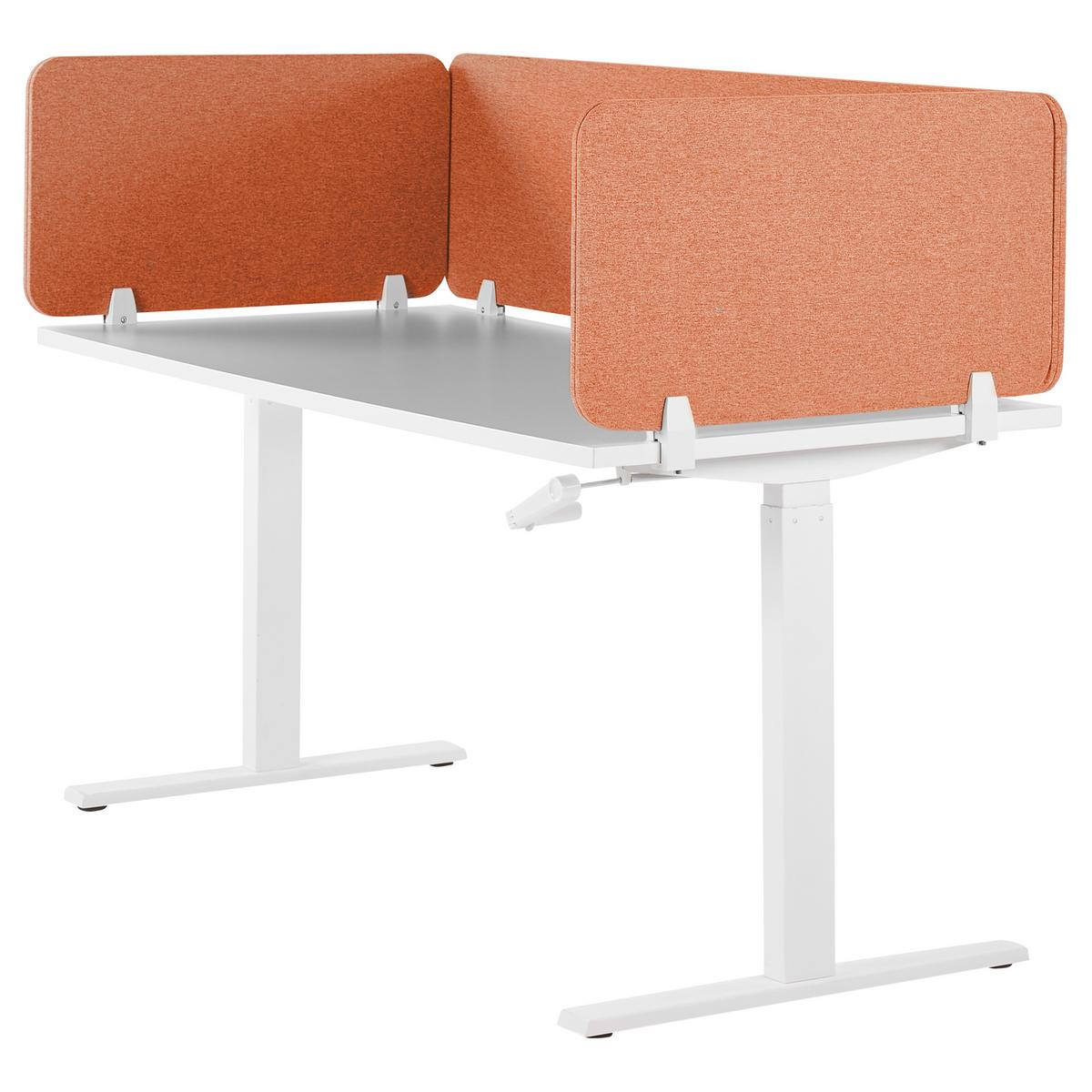 SCHREIBTISCHTRENNWAND 72 x 40 cm Hellrot Wally - Rot, Textil (72/40/2cm) - Beliani
