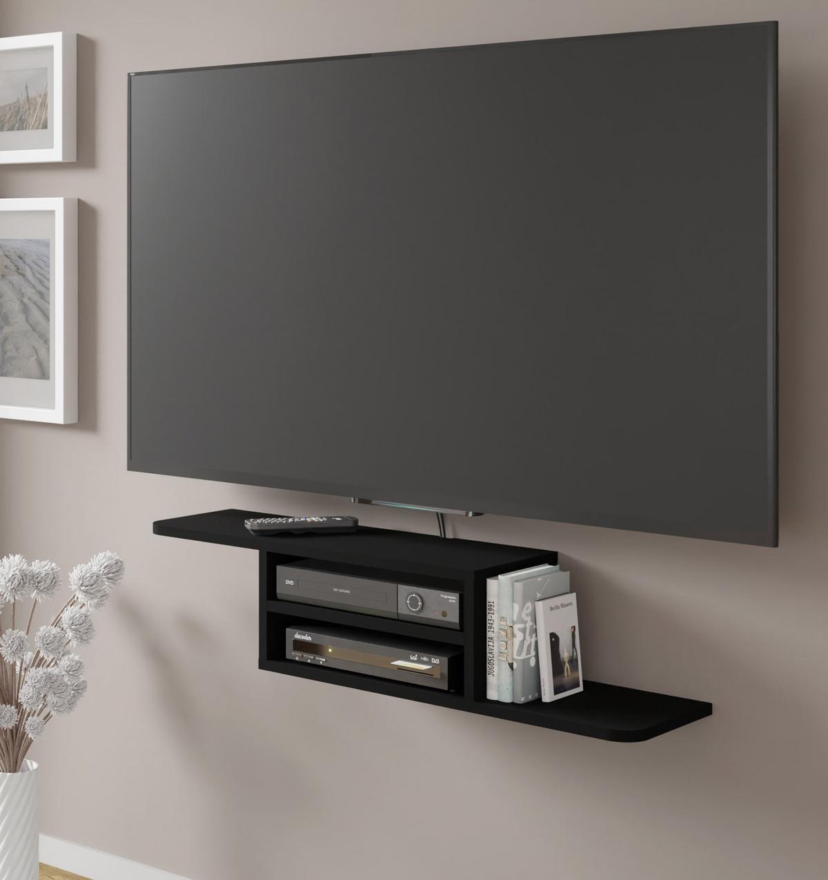 TV LOWBOARD Schwarz 90/20/22 - Schwarz, Holzwerkstoff (90/20/22cm) - RAUMHIRSCH FURNITURE