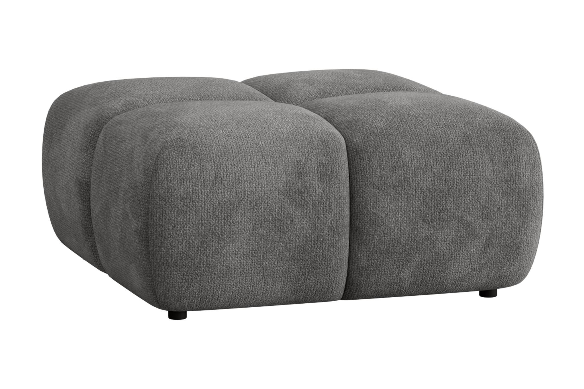 POLSTERHOCKER Vega - Grau, Holzwerkstoff/Textil (90/45/90cm) - Fun Möbel