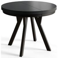 RUNDER Esstisch ausziehbar – Moderner Wohnzimmertisch und Küchentisch – Tisch mit Stabile Konstruktion, Durchmesser 100 cm - 200 cm - Farbe Schwarz - Schwarz, Holzwerkstoff (100/100/77cm) - Alpi-Möbel