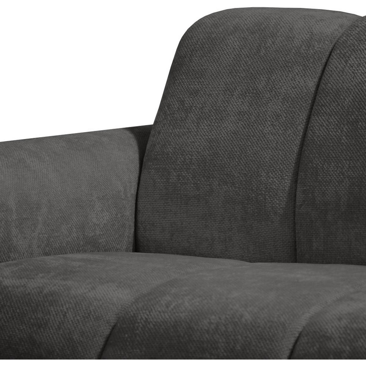 ECKSOFA Volare Mini ohne Schlaffunktion dunkelgrau, links, Storm-Stoff - Dunkelgrau/Schwarz, Textil/Metall (256/165cm) - Beautysofa