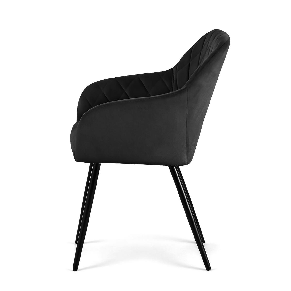 POLSTERSTUHL 6er Set, Metallbeine Schwarz 54,5/82/58 - Schwarz, Textil (55/82/52cm) - RAUMHIRSCH FURNITURE