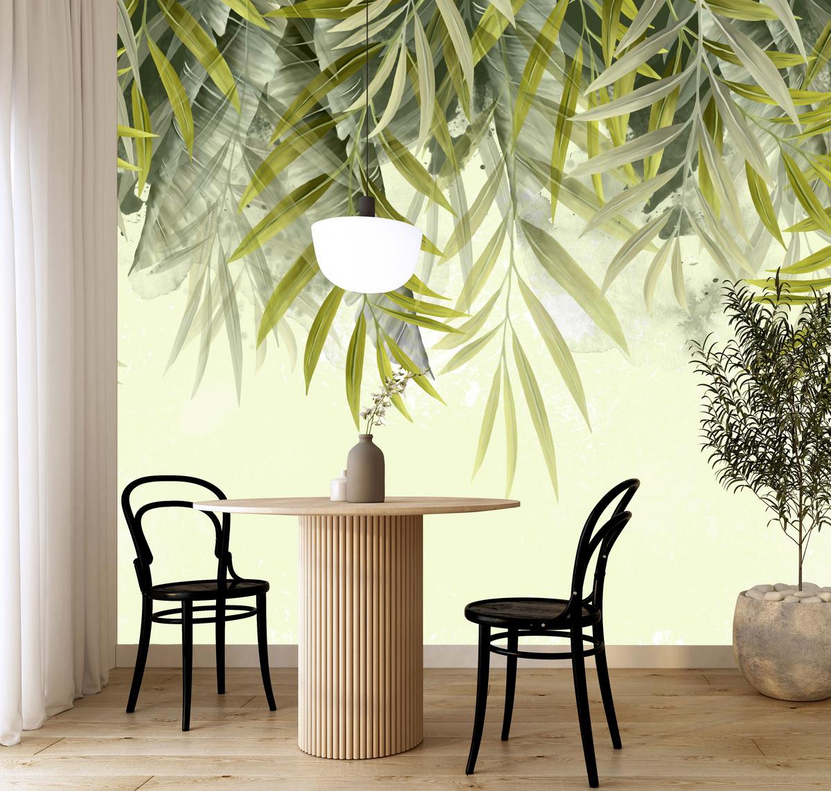 FOTOTAPETE für Schlafzimmer Exotische Blätter Grün Tropisch 200x140 - Grün, Papier (200/140cm) - Muralo