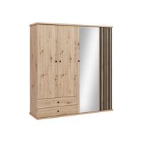 KLEIDERSCHRANK Cali C-24 - Schwarz/Eiche Artisan, Holzwerkstoff/Kunststoff (200/213/60cm) - MIRJAN24