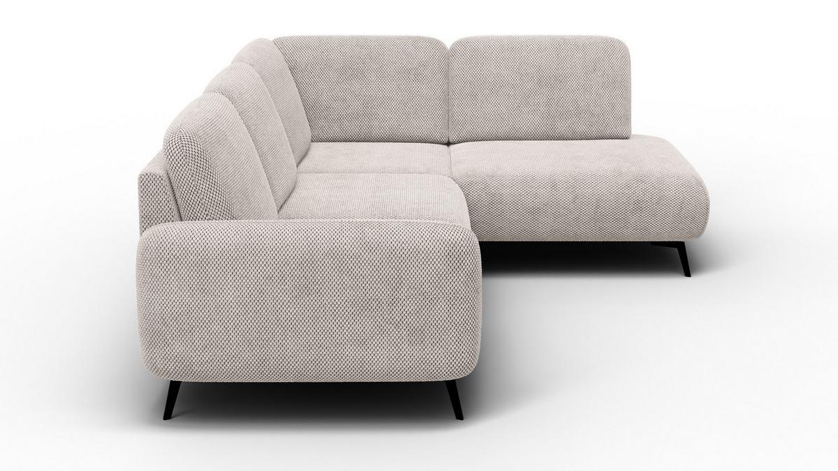 ECKSOFA FEBE 5-Sitzer rechts, beige - Beige/Schwarz, Holz/Textil (271/190cm) - Wozimo