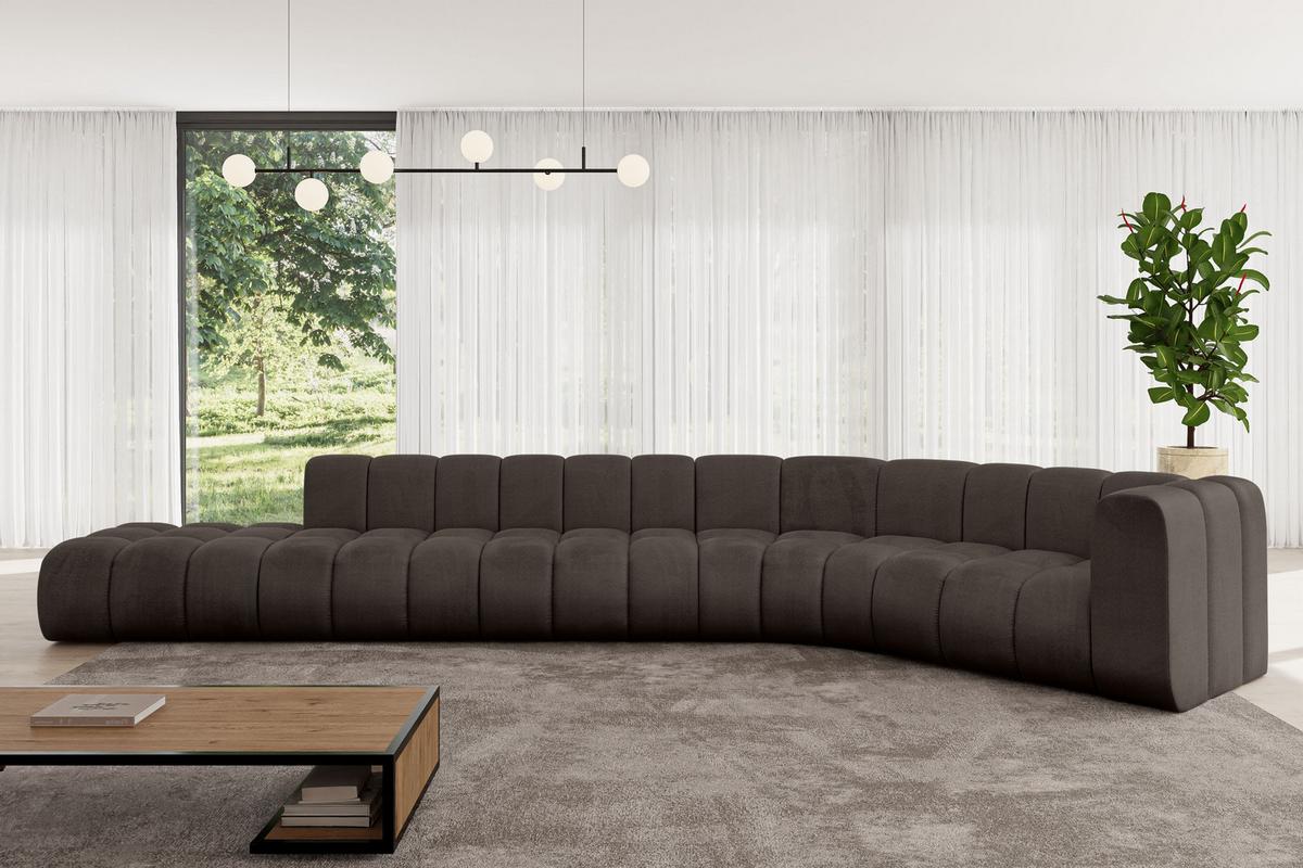 ECKSOFA modulares Sofa Tilmo-L2 - 490x194x70 cm Braun - Braun, Holzwerkstoff/Textil (490/194cm) - ALTDECOR