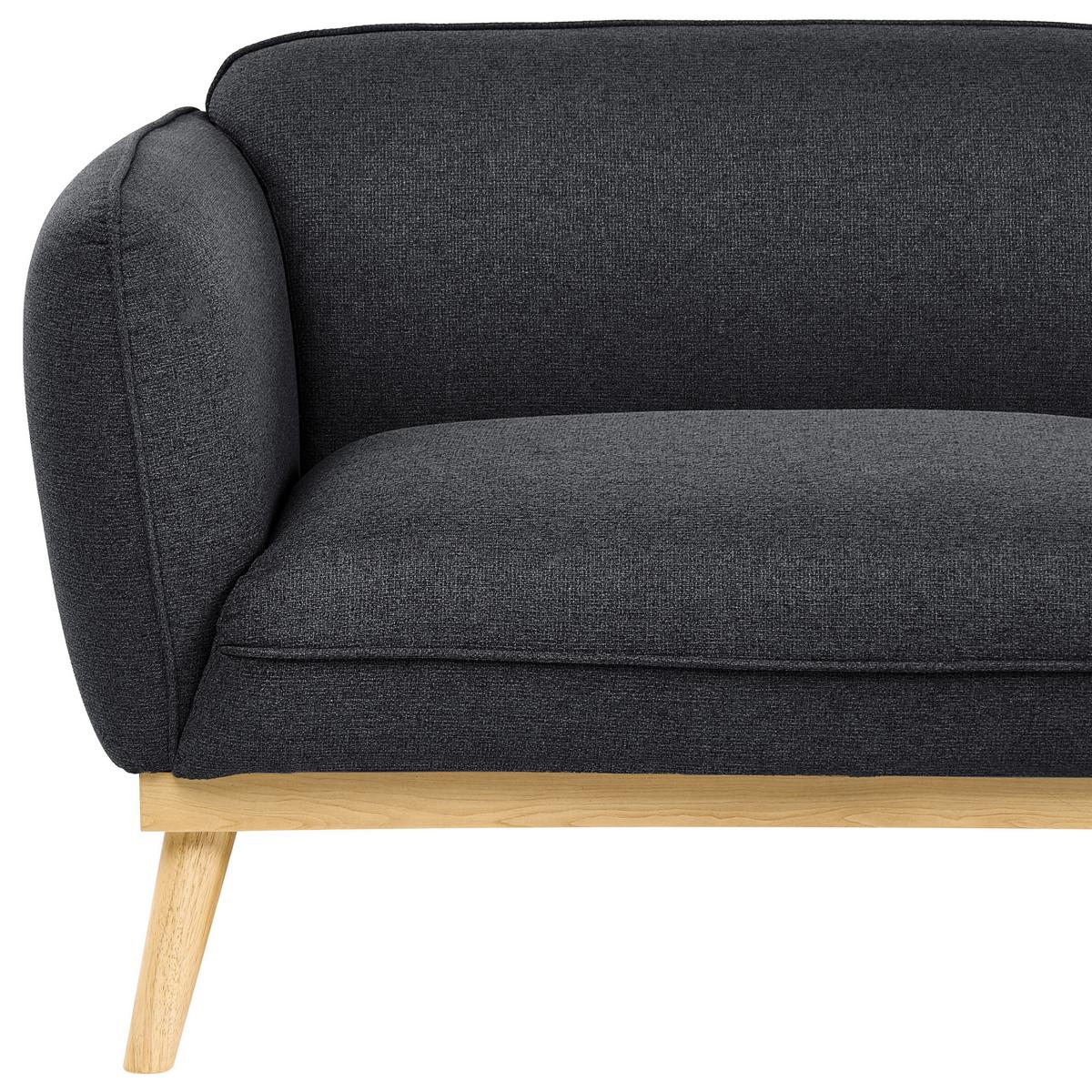 3-SITZER-SOFA Stoff Schwarz Ljung - Hellbraun, Textil (210/82/82cm) - Beliani