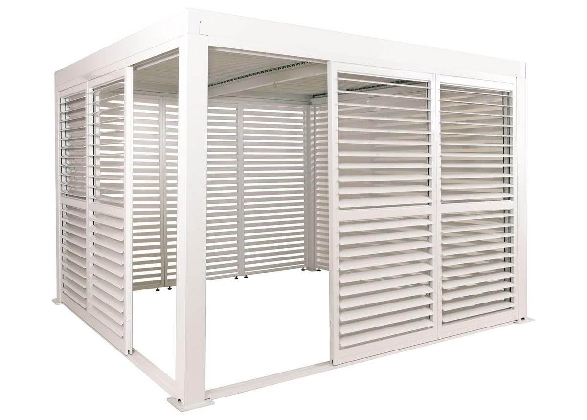 PERGOLA MIT SCHIEBETÜR Weiß - Weiß, Metall (300/220/300cm) - MCW