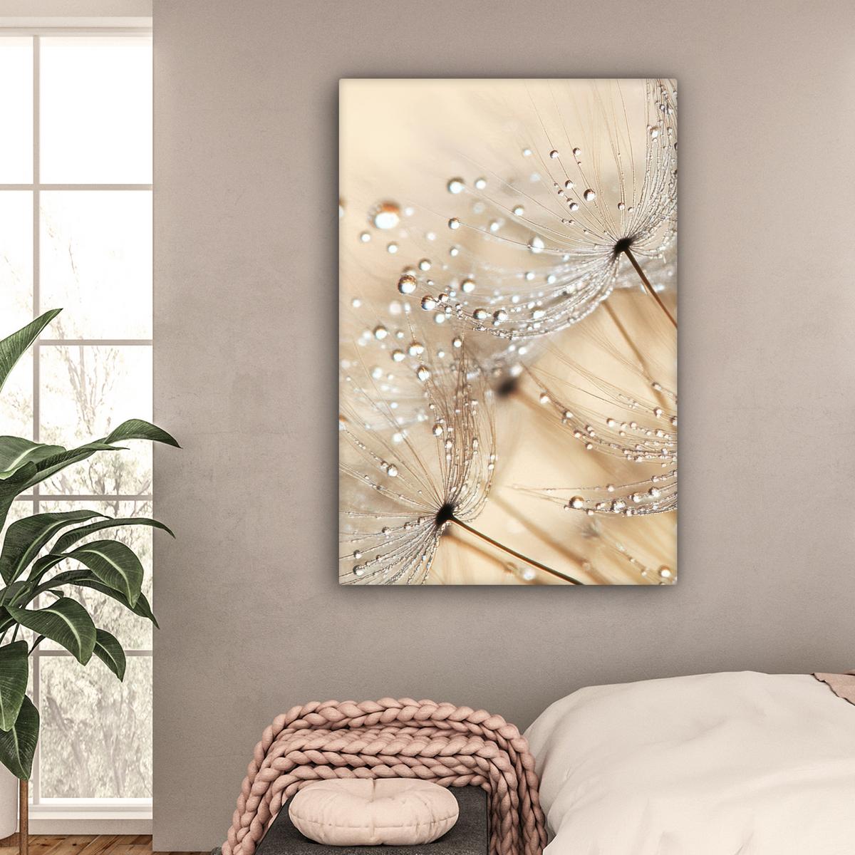 LEINWANDBILD Löwenzahn - Abstrakt - Natur - Beige Deko XXL 80x120 cm - Braun, Textil (80/120cm) - MuchoWow