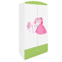 KINDERKLEIDERSCHRANK Prinzessin I - Grün, Holzwerkstoff (90/175/52cm) - RAUMHIRSCH FURNITURE
