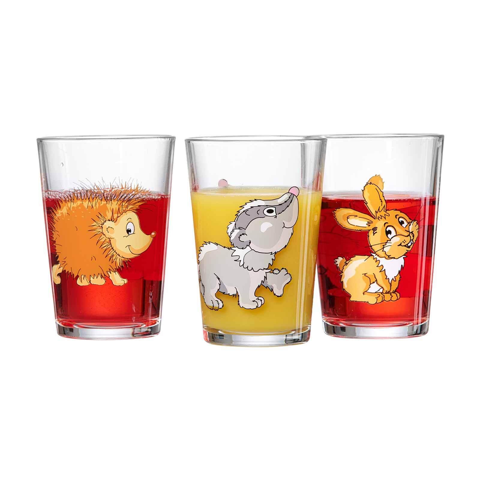 KINDERGLÄSER Waldtiere bunt 205 ml 3-tlg. - Multicolor, Glas (0.205L) - Ritzenhoff Breker