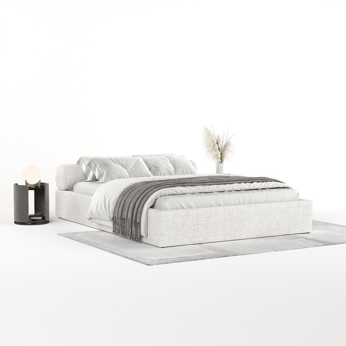 POLSTERBETT Solvo mit Stauraum 140/200 cm Creme im Neve Stoff - Creme/Schwarz, Holz/Holzwerkstoff (140/200cm) - AltaBeds