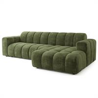 ECKSOFA SETIA LM R-S Grün Chenille - Grün, Holzwerkstoff (304/165cm) - MASSENO