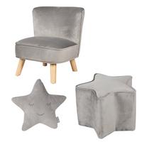 KINDERSESSEL klein 3-tlg. silbergrau - Grau, Holzwerkstoff/Textil (70/50/48cm) - Roba