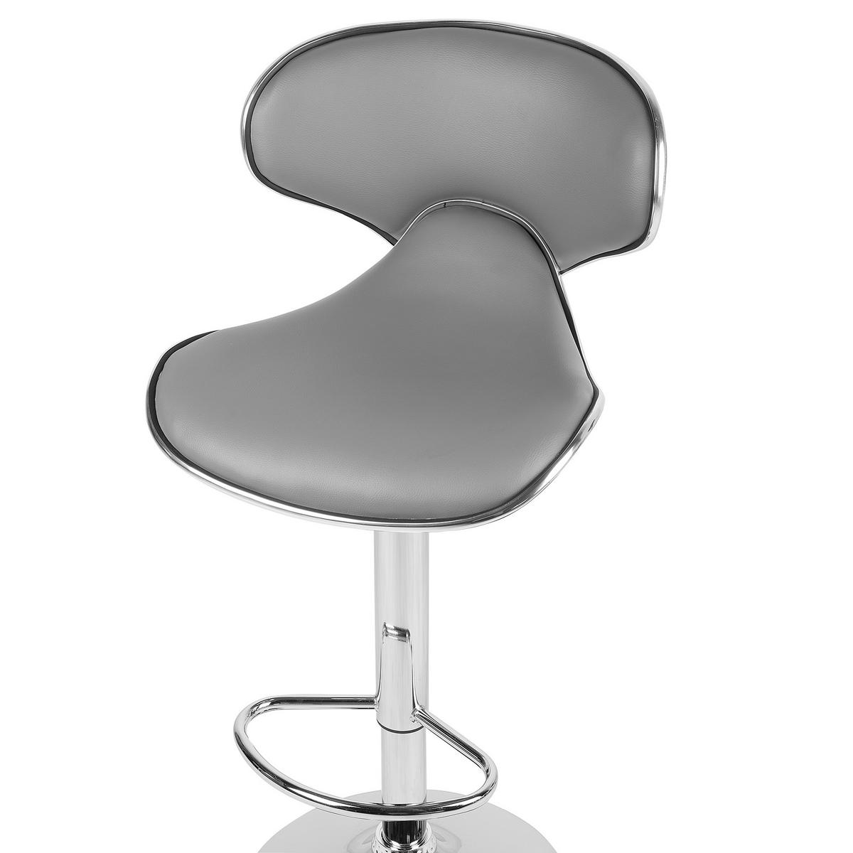 BARHOCKER 2er-Set Kunstleder Grau Conway - Grau, Textil/Metall (45/110/35cm) - Beliani