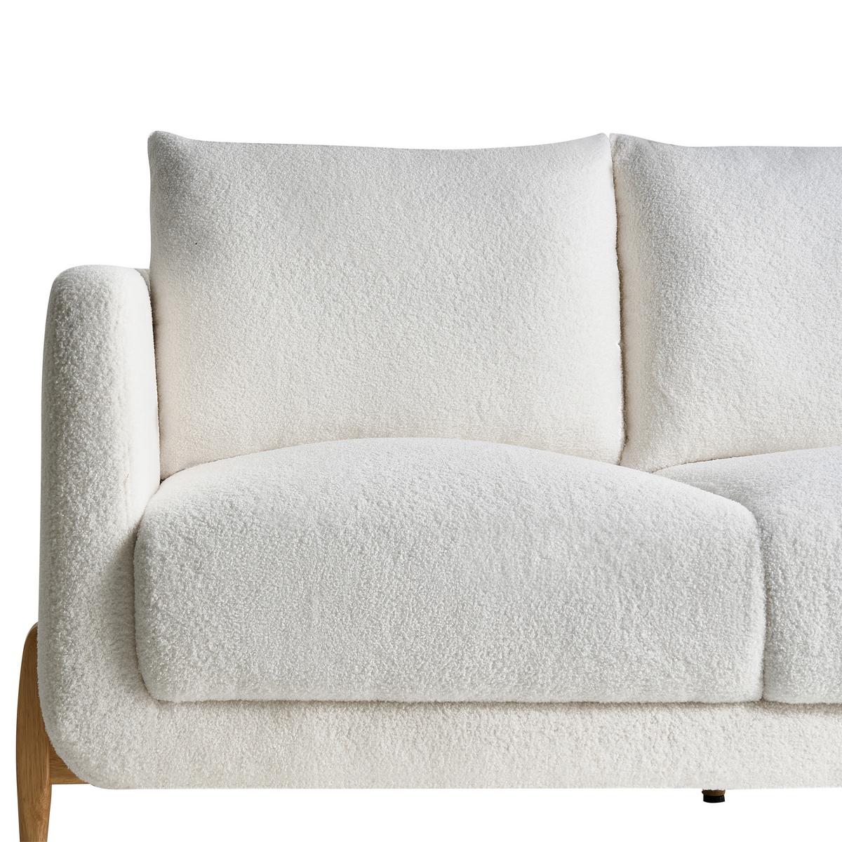 2-SITZER-SOFA Bouclé Weiß Gimo - Hellbraun, Textil (149/83/80cm) - Beliani