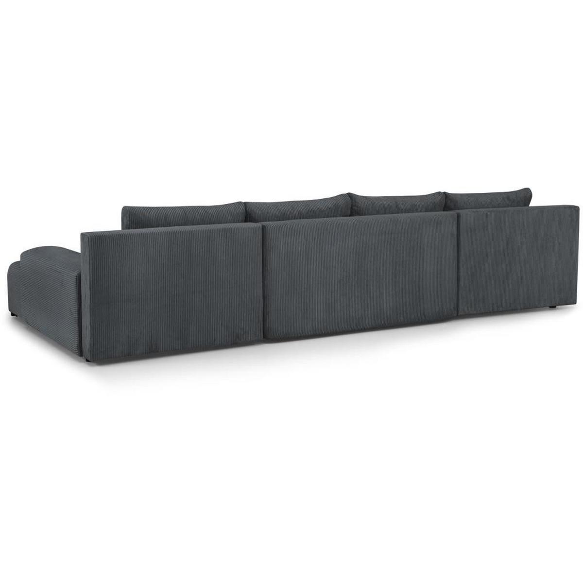 WOHNLANDSCHAFT Benny U grau - Schwarz/Grau, Textil/Metall (350/85/186cm) - Beautysofa