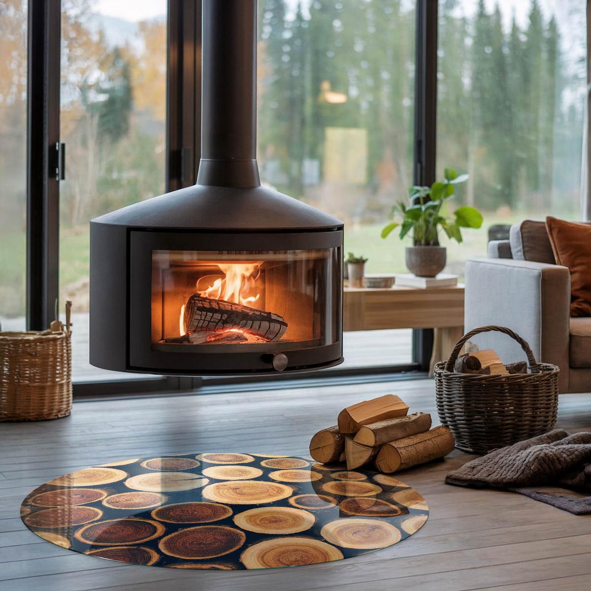 GLASPLATTE für Kamin Ø 100 cm - Braun, Glas (100/100/0.4cm) - TULUP