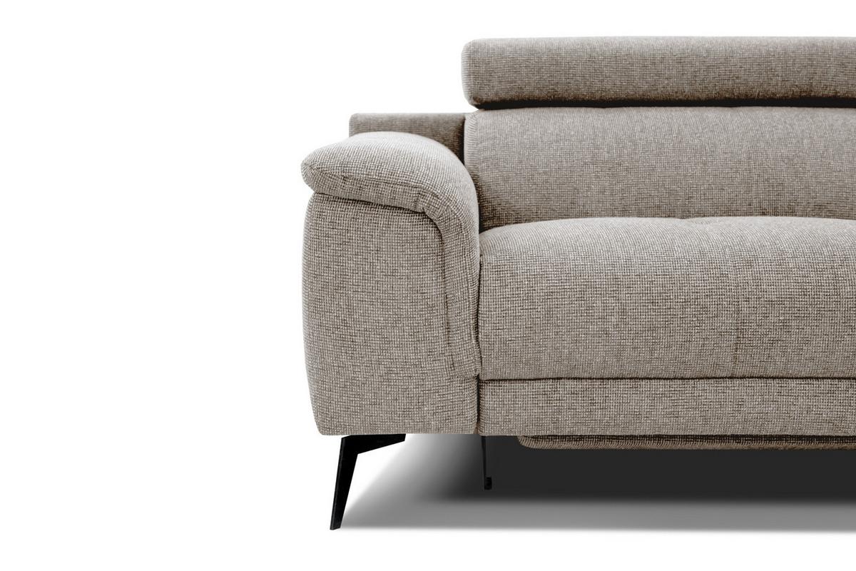 RELAXSOFA FIERO 3-Sitzer mit 2 Relaxfunktionen, taupe - Taupe/Schwarz, Holzwerkstoff/Textil (212/82/103cm) - Wozimo