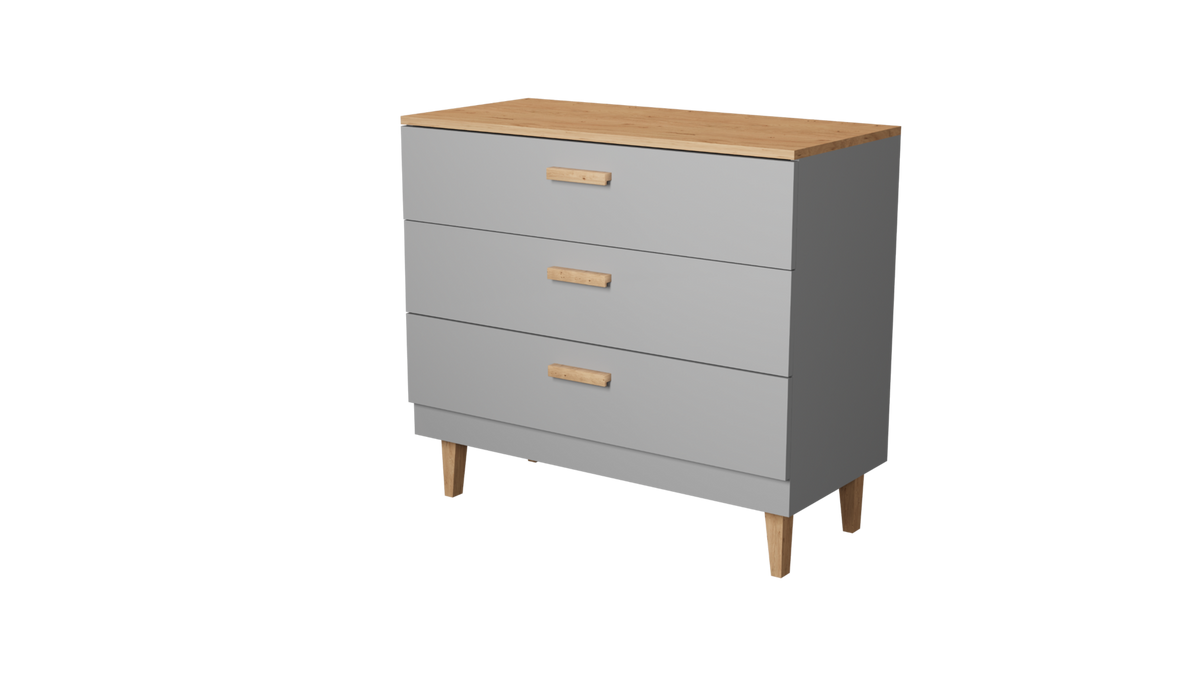 KOMMODE Denver - Grau, Holzwerkstoff (100/90/47cm) - RAUMHIRSCH FURNITURE