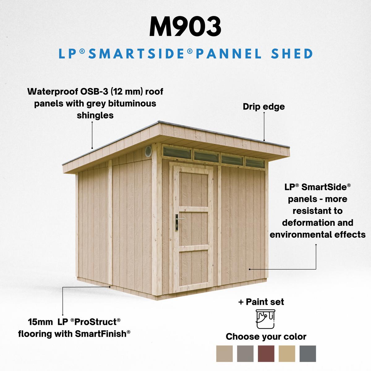 HOLZ-GARTENHAUS basis LP SmartSide 5,9m² mit B279xL293xH239 cm - M903 - CAVERN STEEL - Dunkelgrau, Holz (294/237/279cm) - Timbela