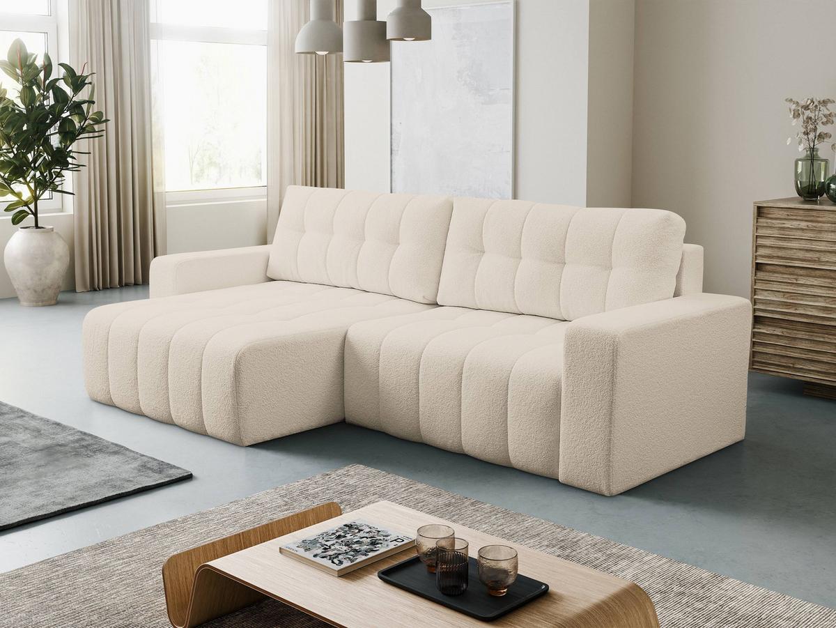 ECKSOFA Masone - Schwarz/Naturfarben, Holz/Kunststoff (245/143cm) - MIRJAN24