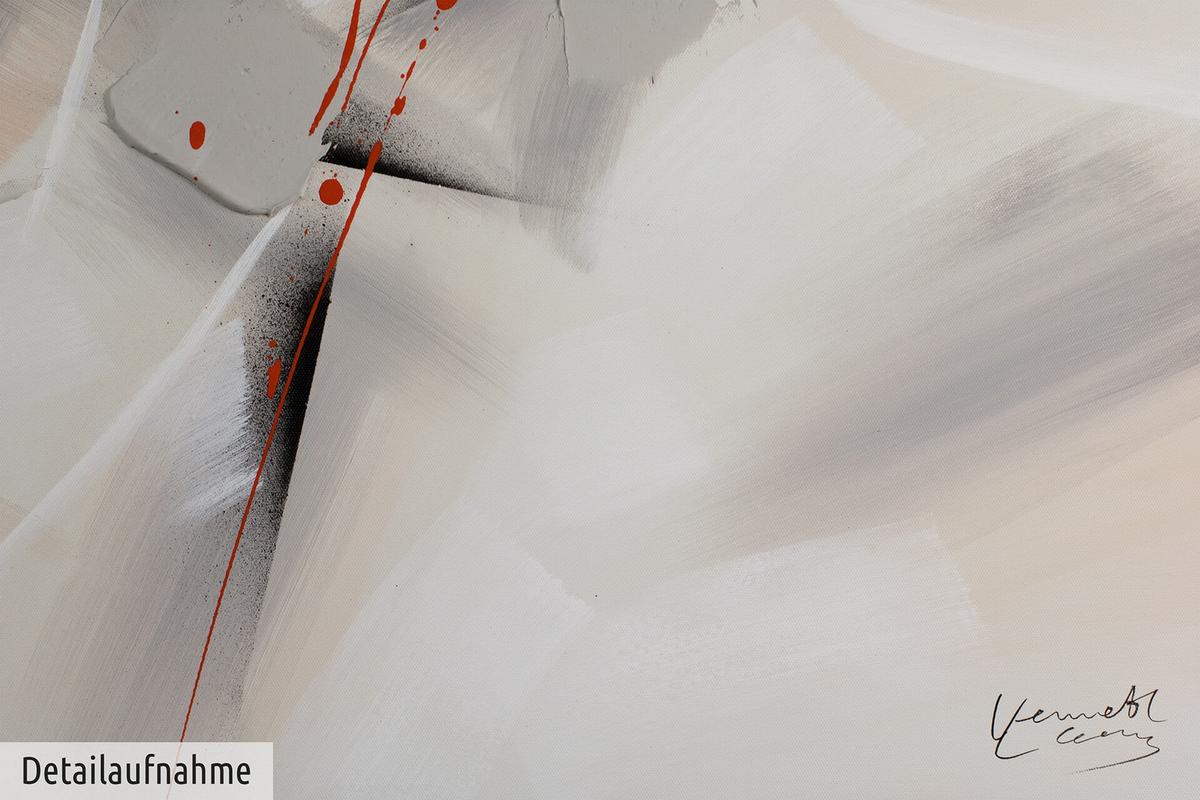 ÖLGEMÄLDE 150/50 cm - Rot/Grau, Holz/Textil (150/50cm) - KUNSTLOFT