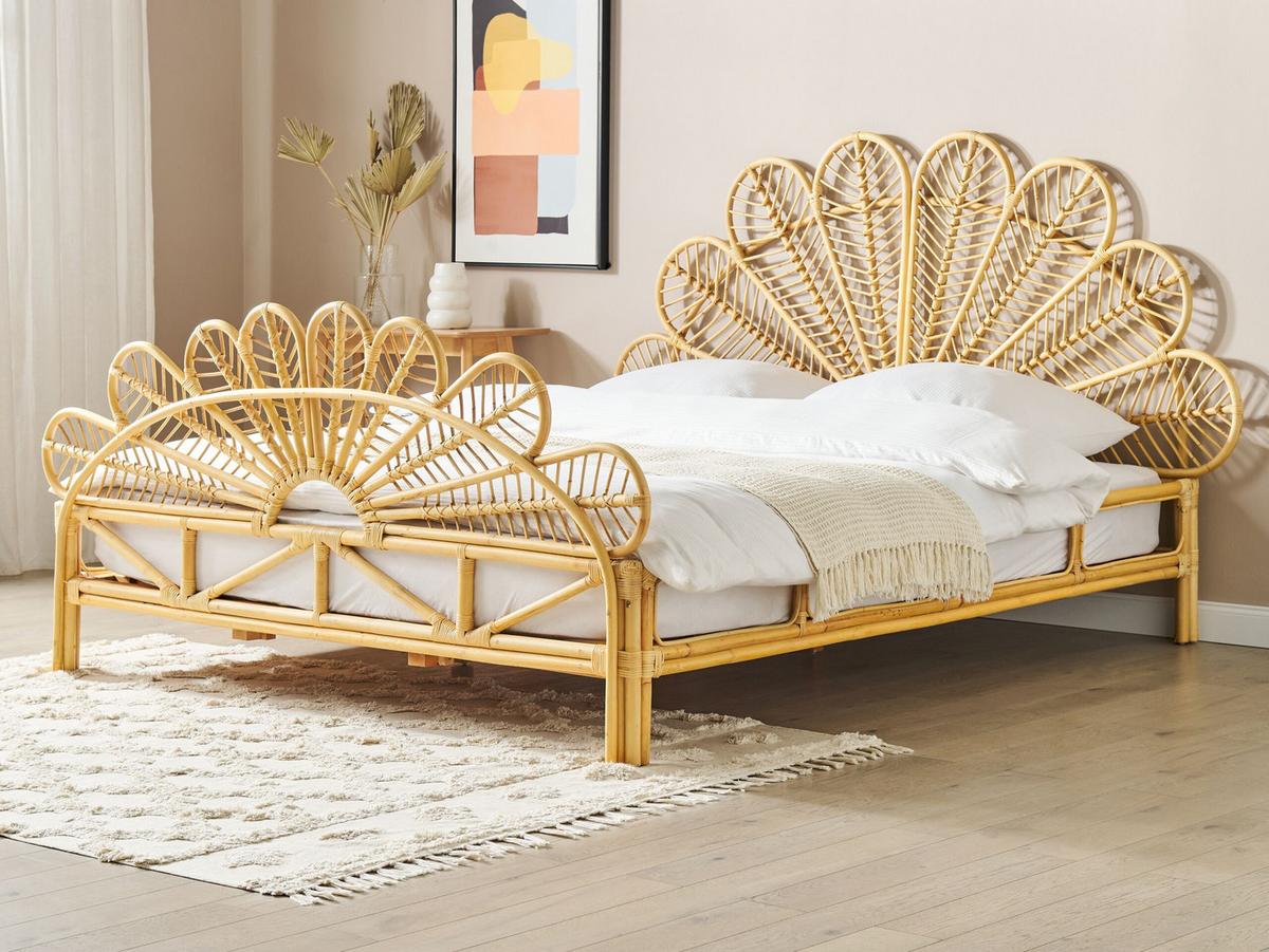 DOPPELBETT 180/200cm Heller Holzfarbton Florentine - Hellbraun, Naturmaterialien (180/200cm) - Beliani