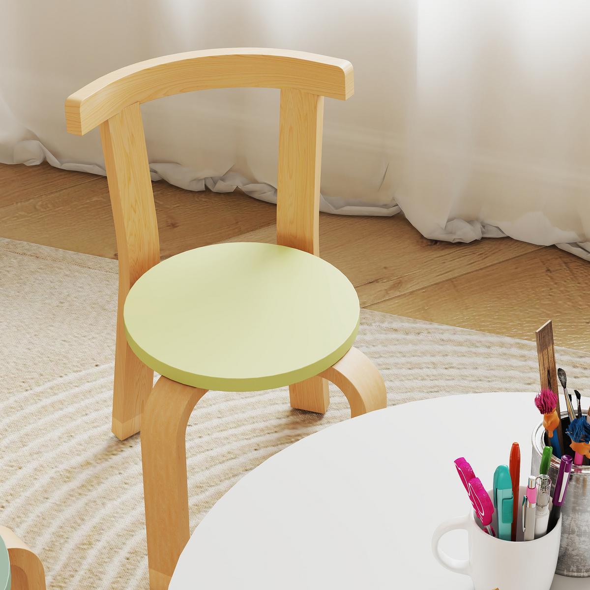 KINDERSITZGRUPPE 5er Set Pappelholz Birkenfurnier Mehrfarbig - Multicolor, Holz (60/50/60cm) - AIYAPLAY