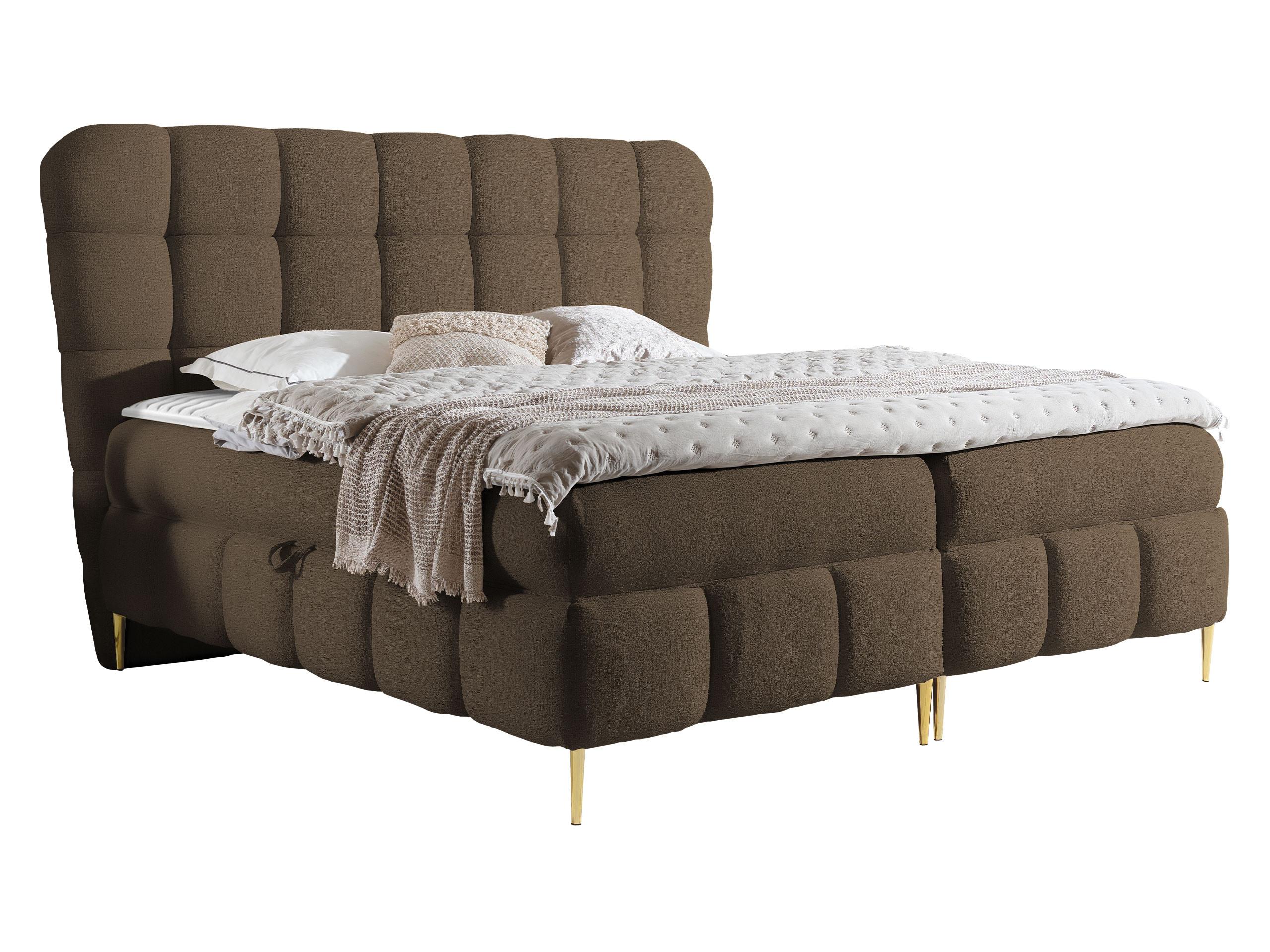 BOXBETT Lolly - H3 - Goldfarben/Braun, Holz/Textil (160/200cm) - MIRJAN24