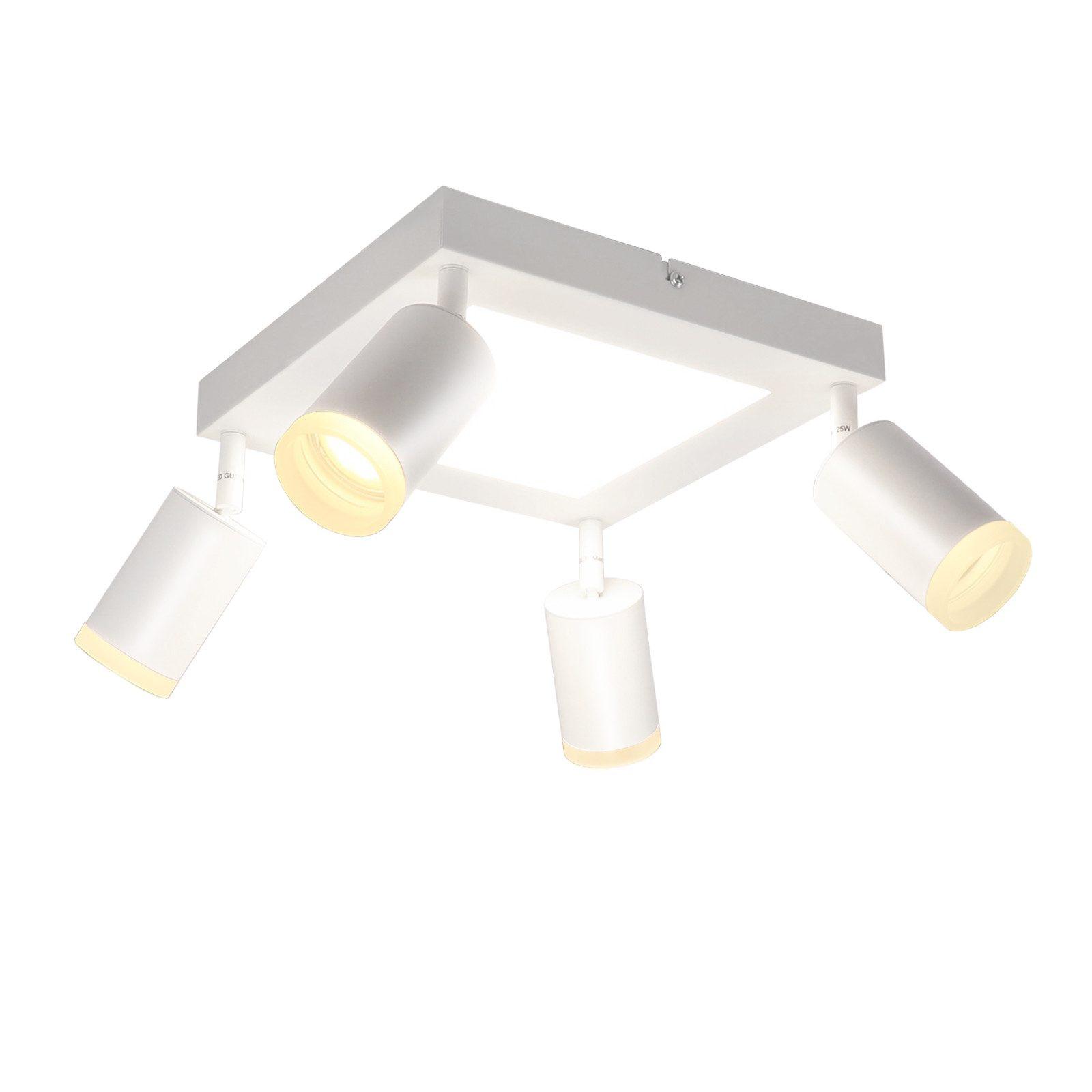 DECKENSTRAHLER Bonn 4-flammig 25/8/16.9 cm - Weiß, Metall (25/8/16.9cm) - Nettlife