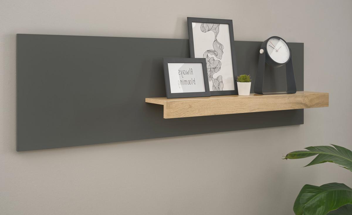 WANDREGAL grau matt, Eiche Wotan 140 cm, Aktenregal für Homeoffice und Büro - Eiche Wotan/Grau, Holzwerkstoff (140/40/17cm) - Furn.Design