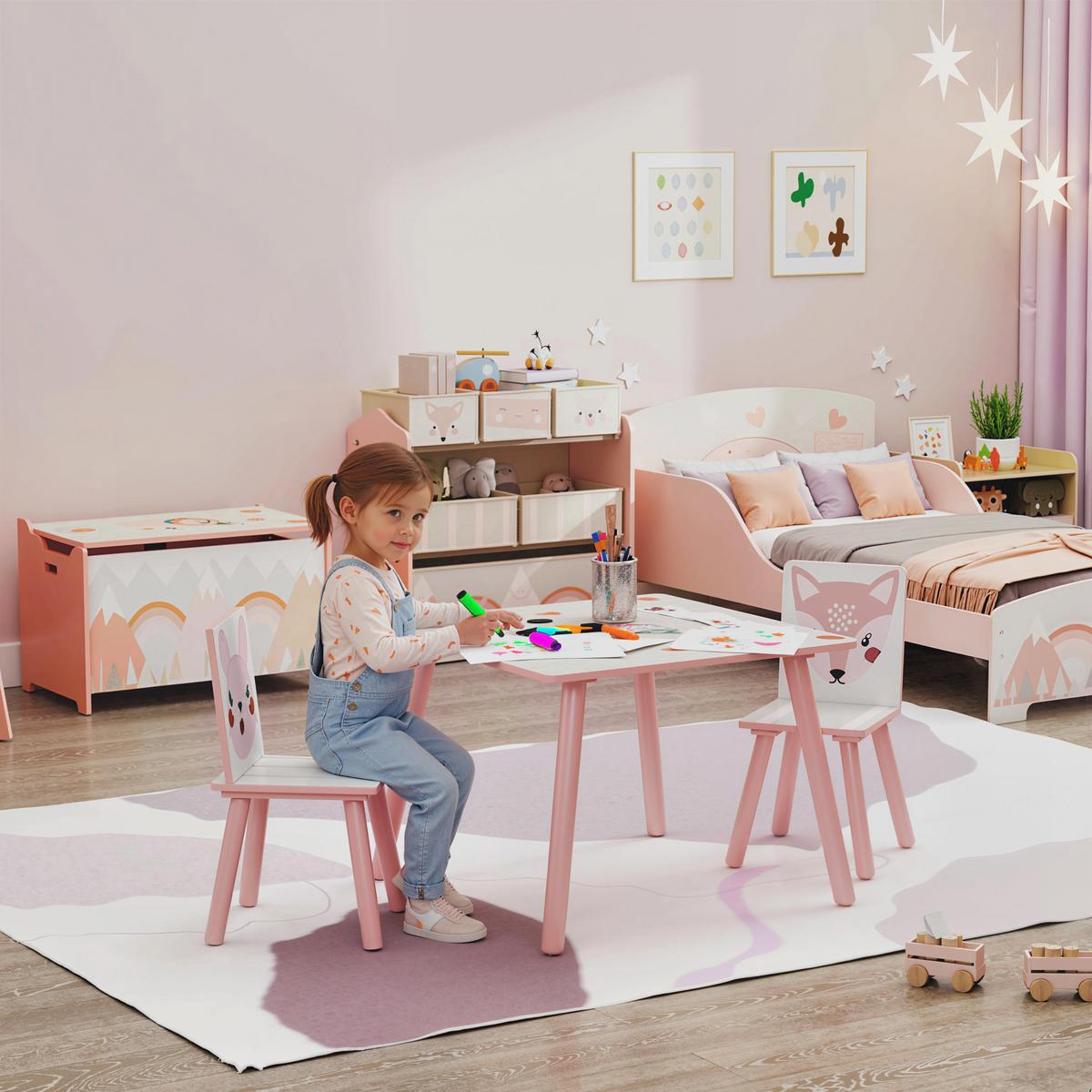 KINDERSITZGRUPPE MDF Kiefer Rosa - Hellrosa, Holzwerkstoff (60/44/60cm) - ZONEKIZ