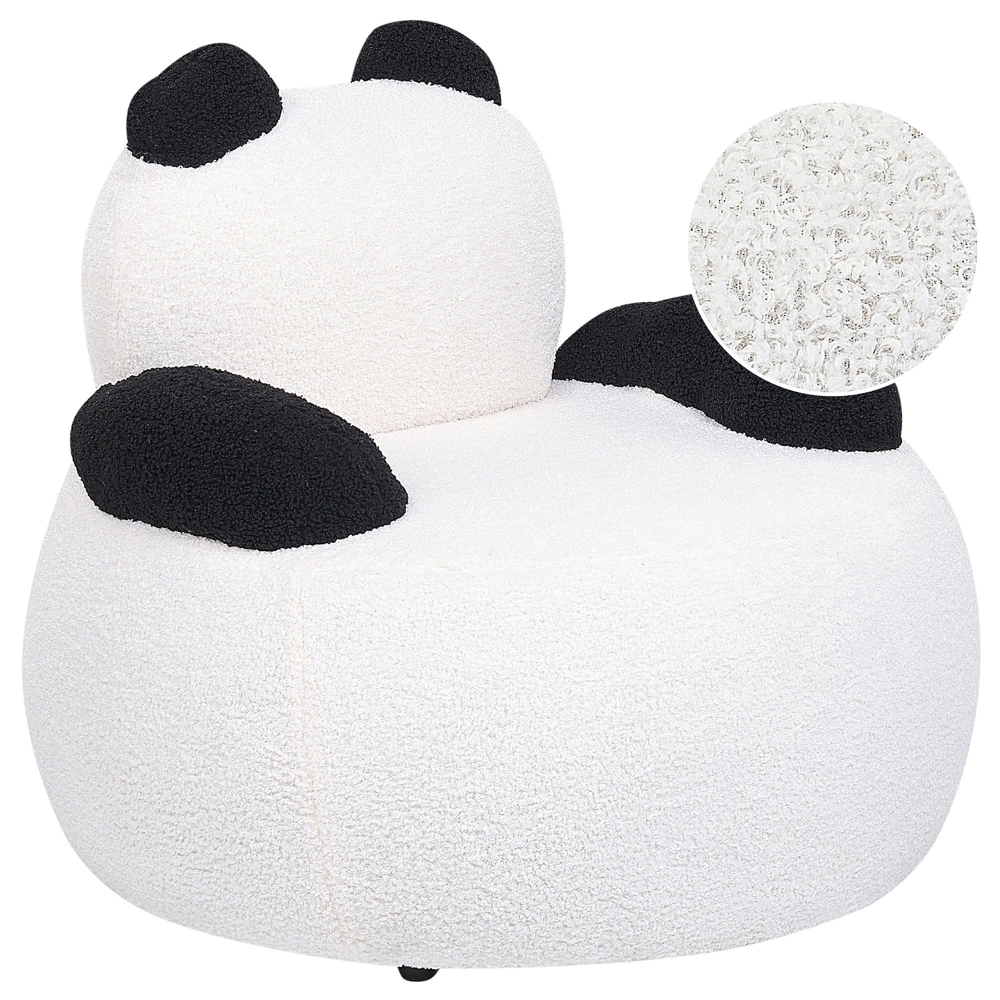 KINDERSESSEL Weiß Viby - Schwarz/Weiß, Textil (58/53/58cm) - Beliani