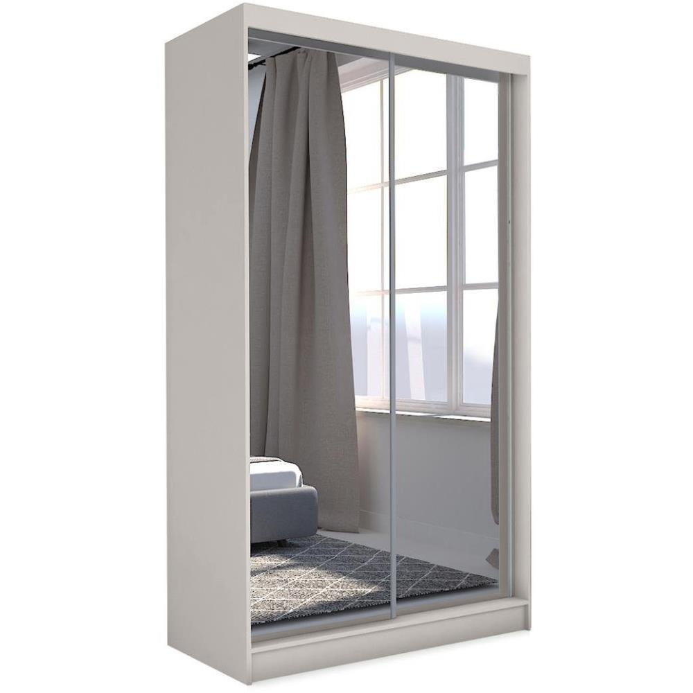 SCHWEBETÜRENSCHRANK Debra 120/216/61 kaschmir mit Spiegel - Kaschmir, Holzwerkstoff (120/216/61cm) - Beautysofa