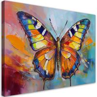 LEINWANDBILD Bunter Schmetterling 100x70cm - Multicolor, Textil (100/70cm) - Feeby