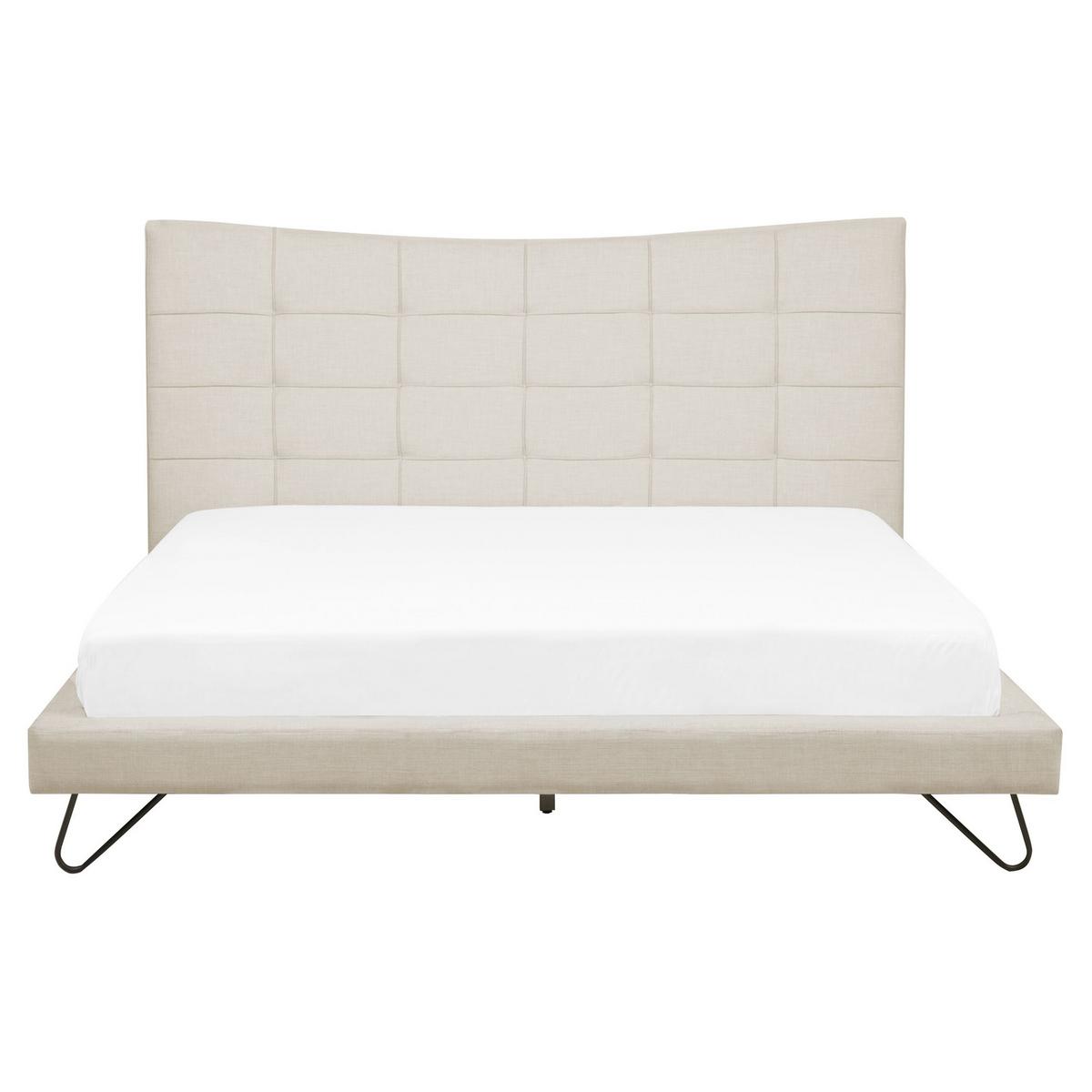 POLSTERBETT 160/200cm Helles Beige Lannion - Beige, Textil (160/200cm) - Beliani