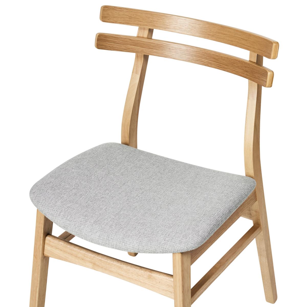 ESSZIMMERSTUHL 2er Set Holz Hellbraun/Grau Cynthiana - Hellgrau/Braun, Holz (47/77/55cm) - Beliani