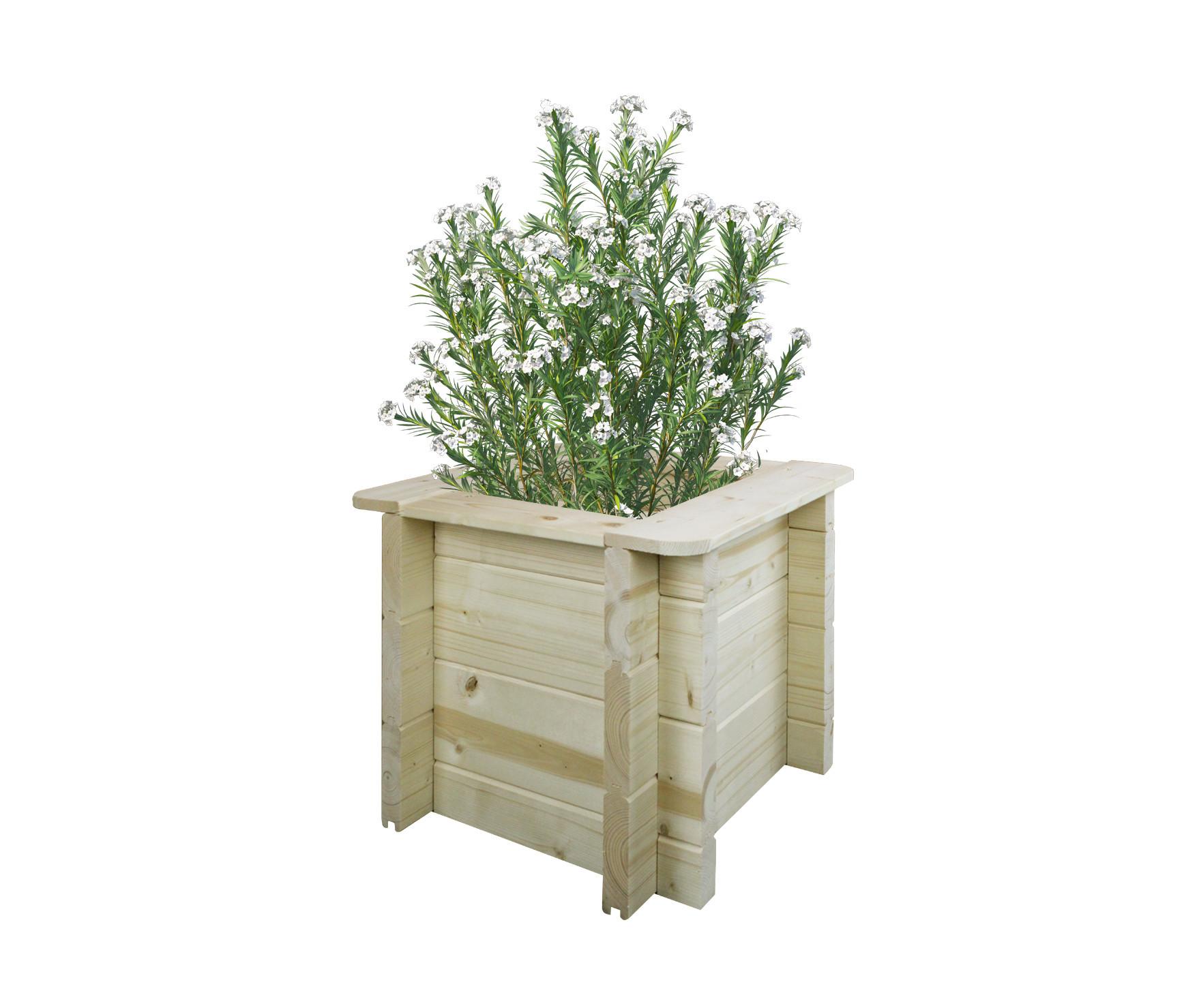 HOCHBEET HOLZ - 38x38xH35 cm - M610 - Beige, Holz (38/35/38cm) - Timbela