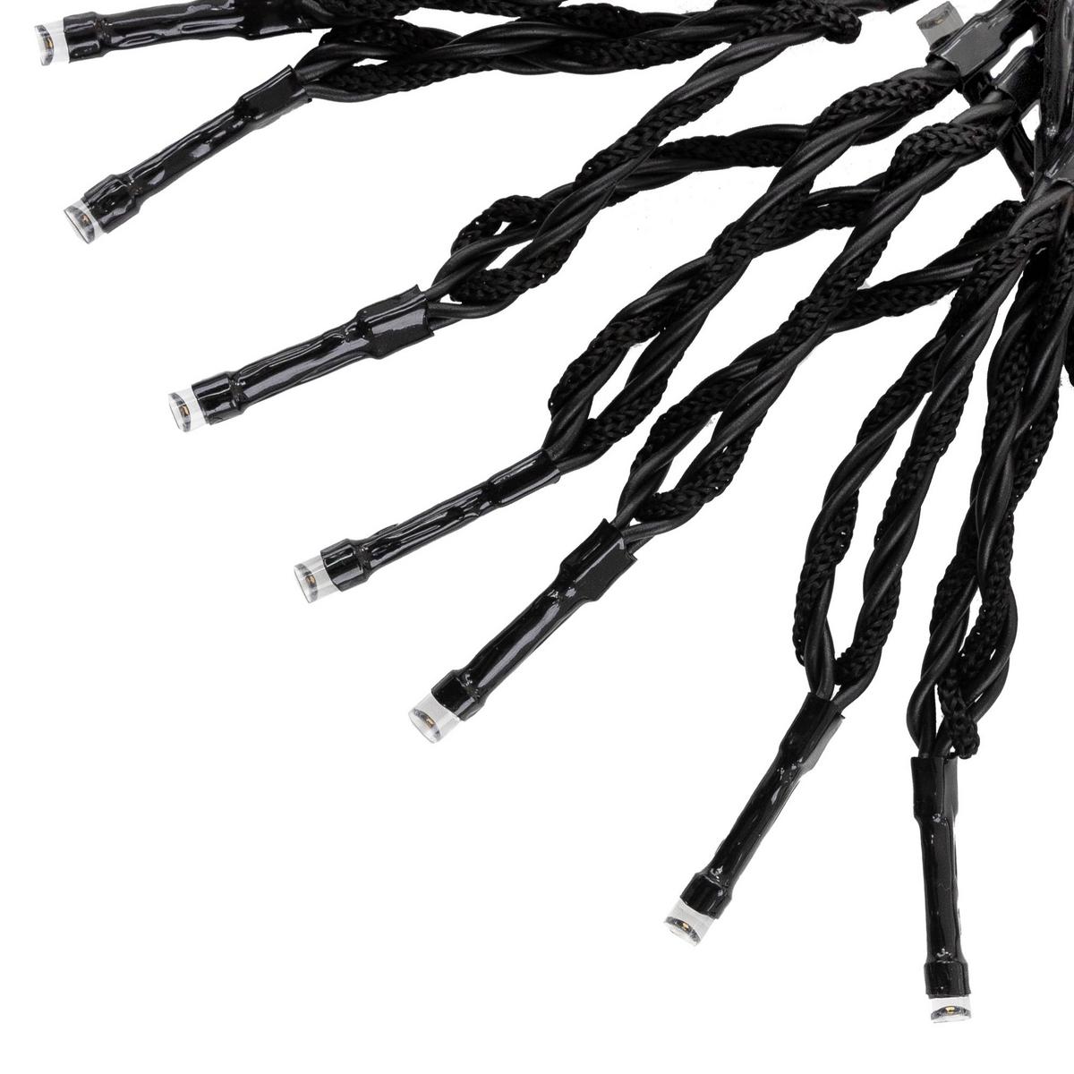 FAHNENMAST LICHTERKETTE 6 Stränge-2,08m 192LED Warmweiß Schwarz Aussen - Schwarz, Kunststoff (208cm) - ECD-Germany
